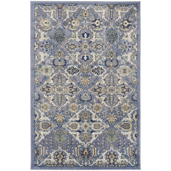 Nourison Home Allur All-over design Light Blue 4' x 6' Area Rug, Easy Cleaning, Non Shedding, Bed Room, Living Room, Dining Room, Kitchen (4x6)