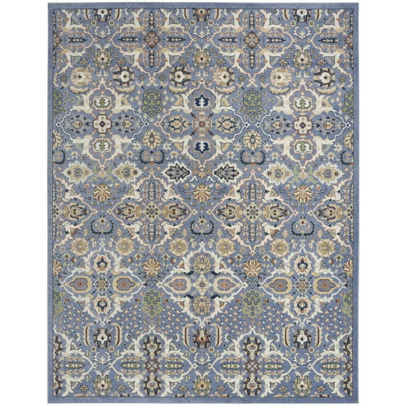 Nourison Home Allur All-over design Light Blue 7' x 10' Area Rug, Easy Cleaning, Non Shedding, Bed Room, Living Room, Dining Room, Kitchen (7x10)