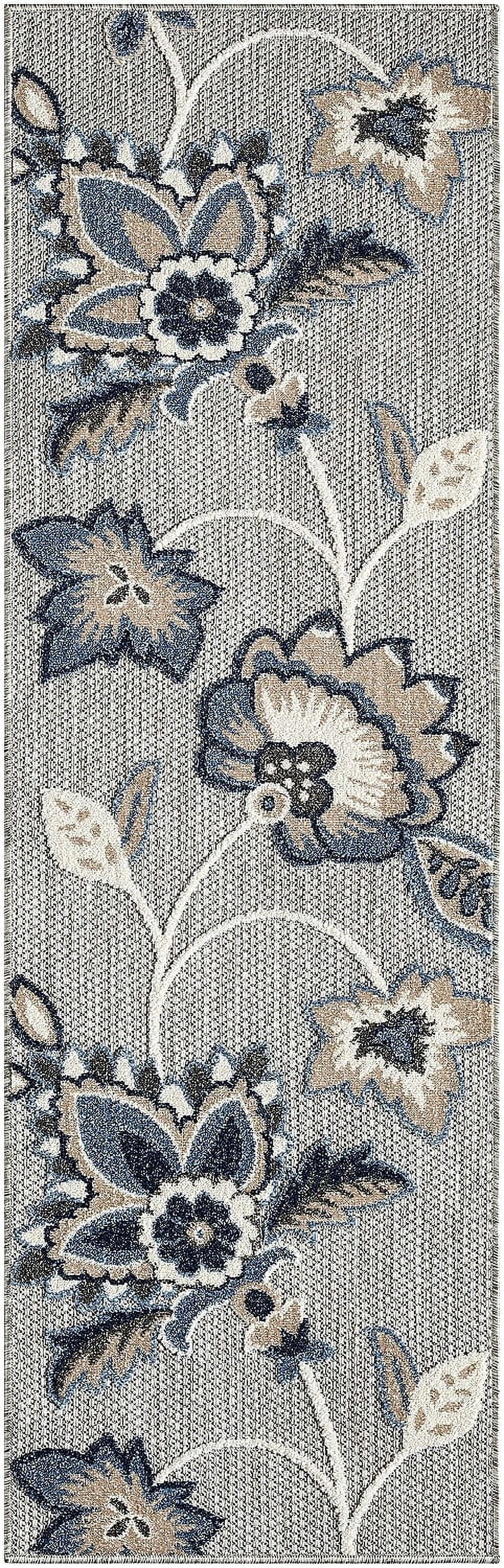 Nourison Aloha 2' x 6' Blue Grey Outdoor Rug