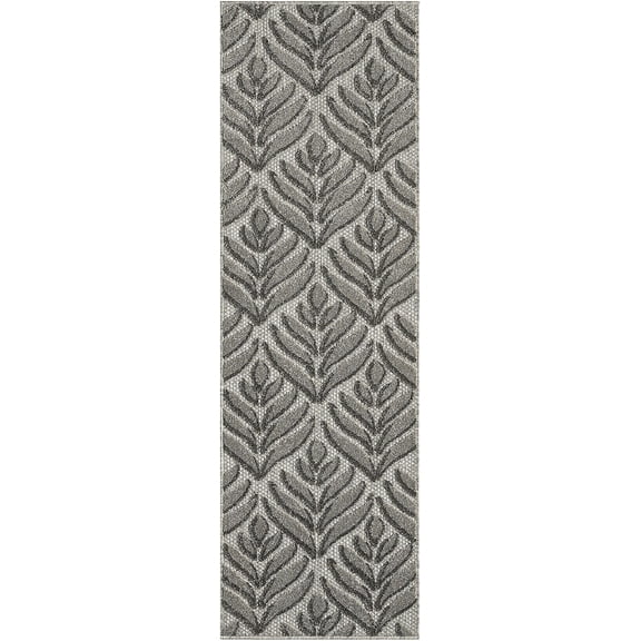 Nourison Aloha 2' x 6' Charcoal Outdoor Rug