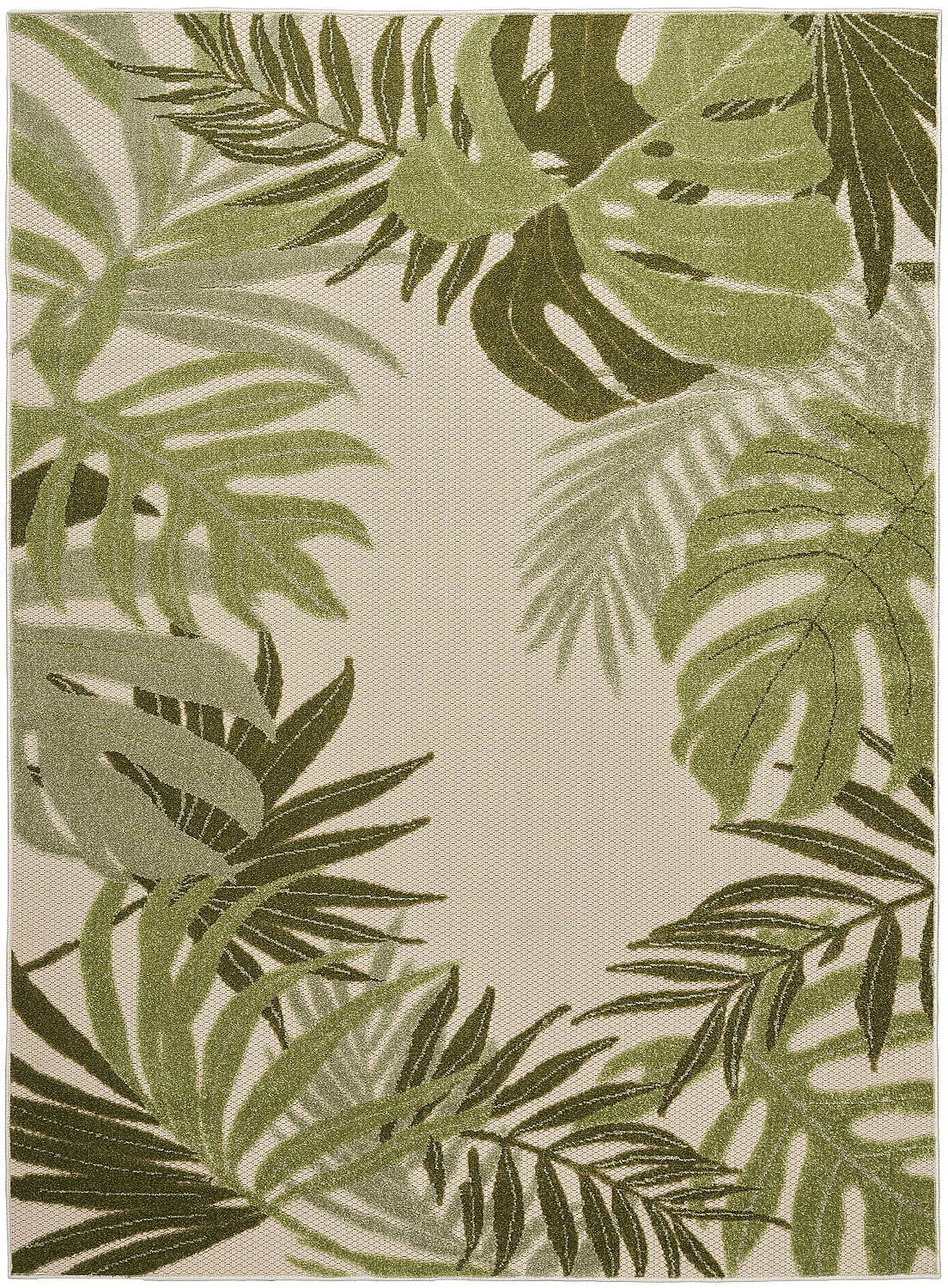 Nourison Aloha Nature Indoor/Outdoor Ivory Green 6' x 9' Area Rug (6x9)