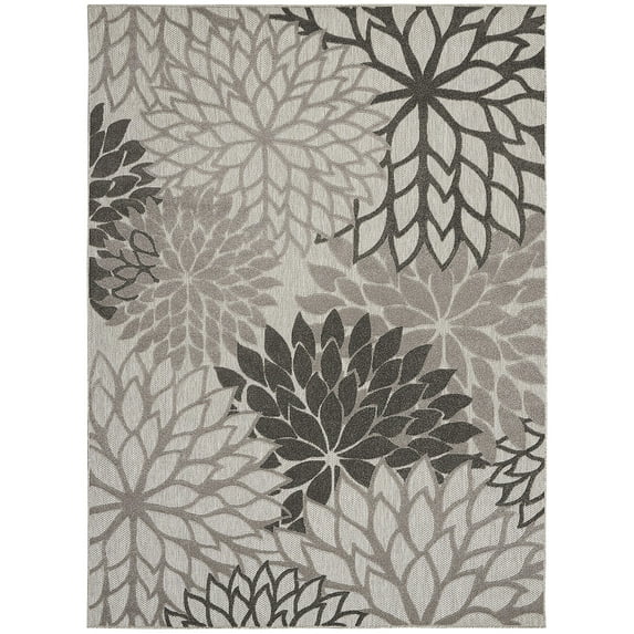 Nourison Aloha 9' x 12' Silver Grey Tropical Rug