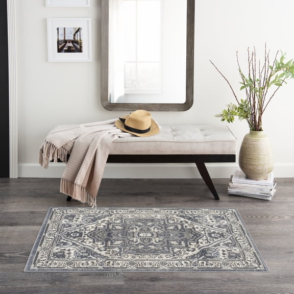 Nourison Concerto 2'2" x 3'9" Navy Ivory Indoor Rug