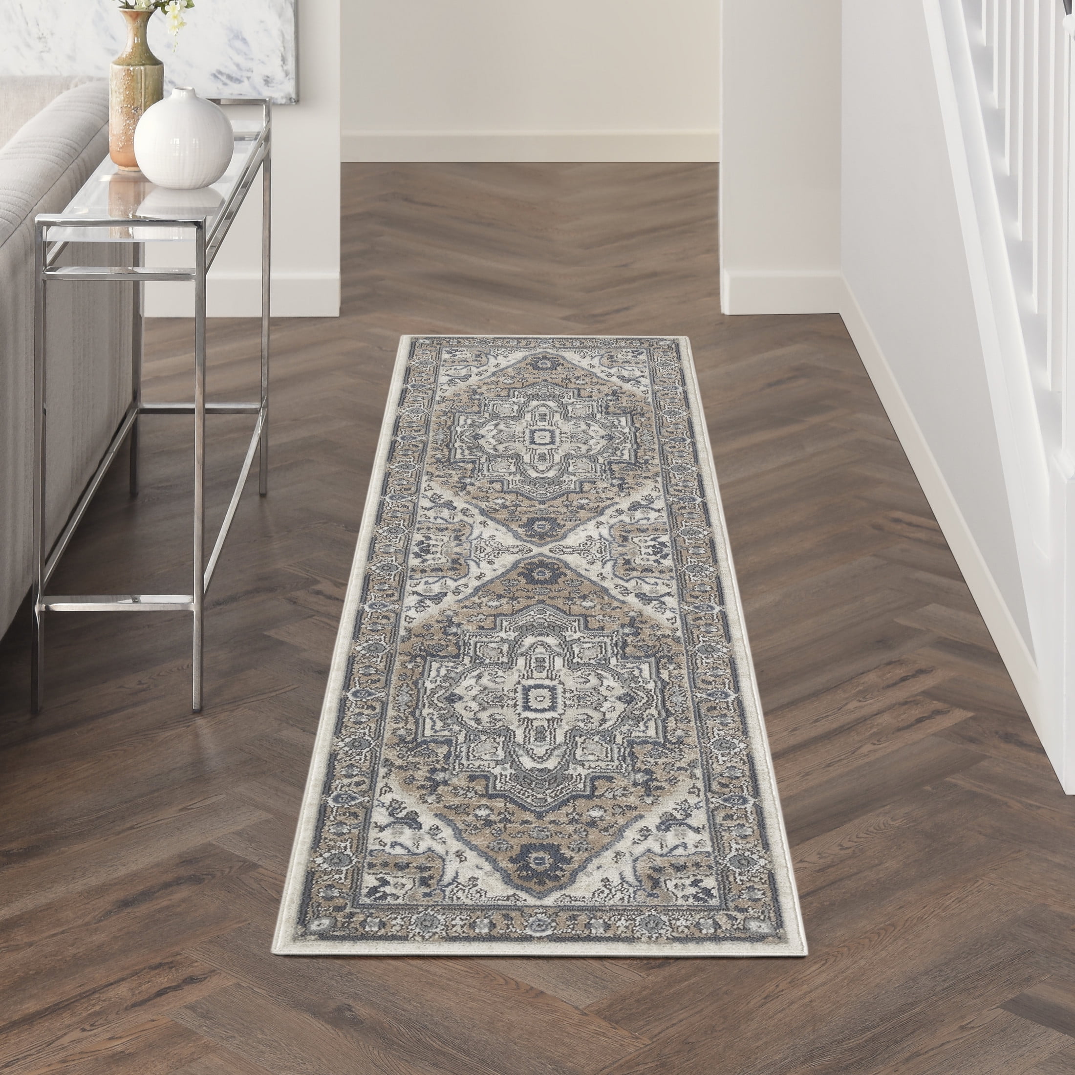 Nourison Concerto 2'2" x 7'6 Ivory Taupe Vintage Indoor Rug