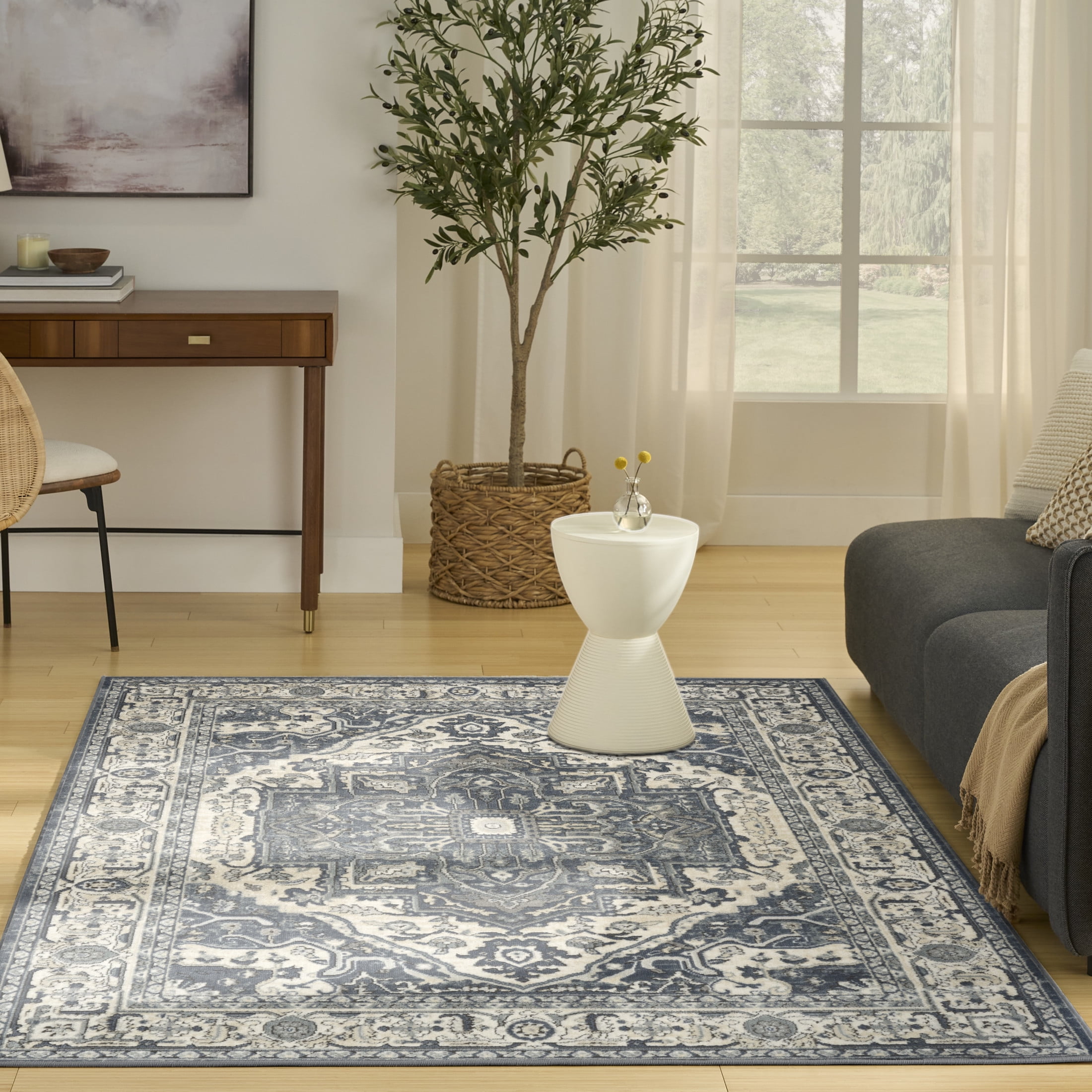 Nourison Concerto 3'9" x 5'9" Navy Ivory Indoor Rug