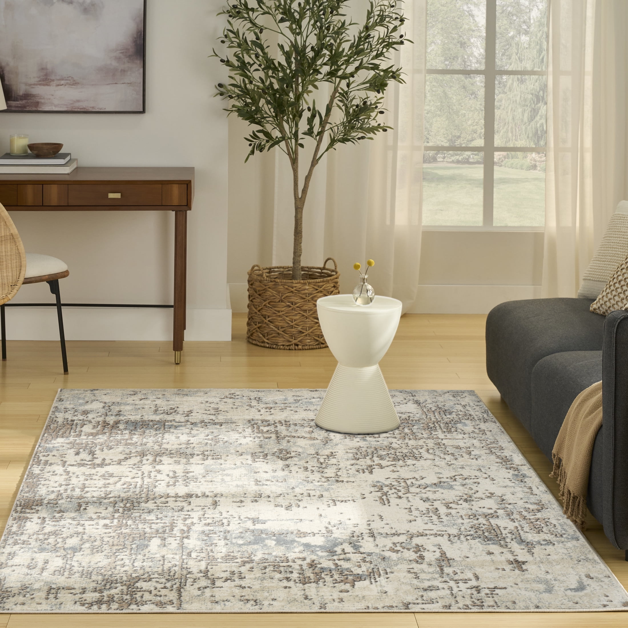 Nourison Concerto 5'3" x 7'3" Ivory Beige Modern Indoor Rug