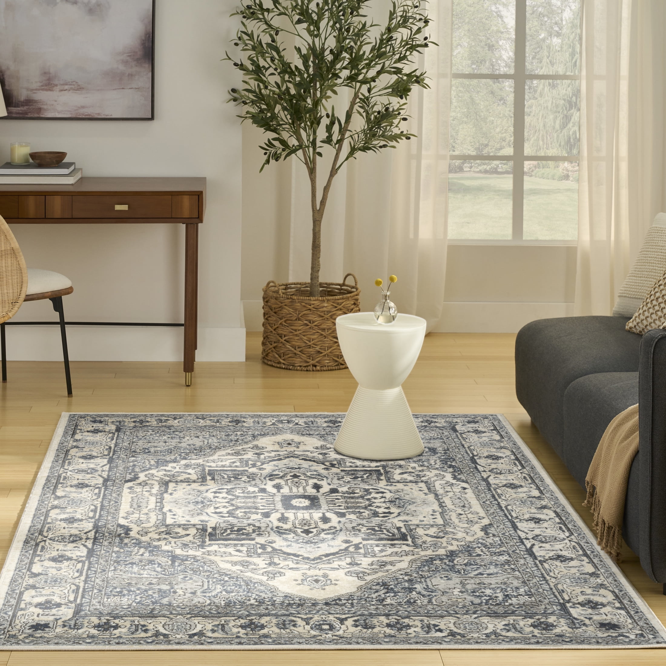 Nourison Concerto 6' x 9' Ivory Navy Vintage Indoor Rug