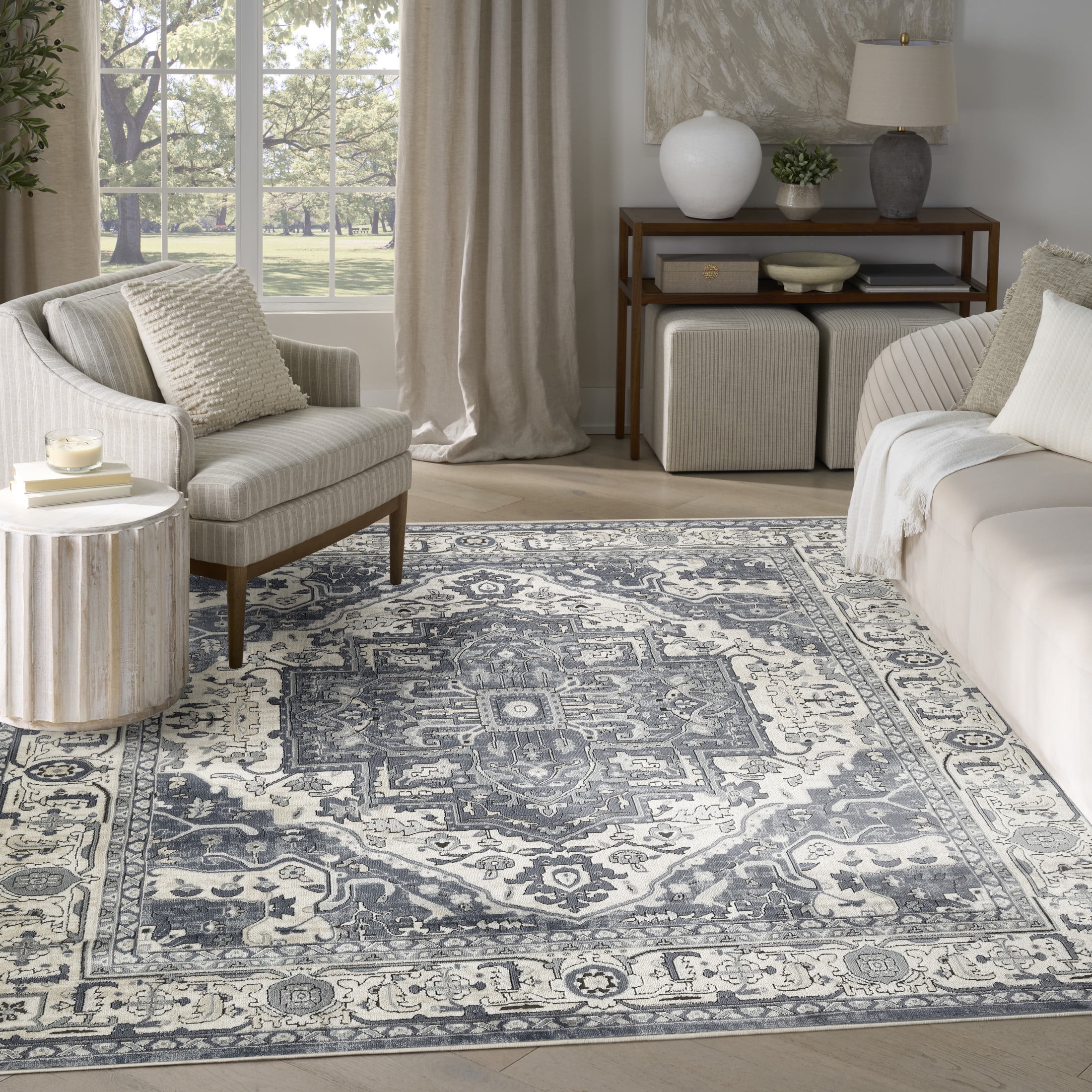 Nourison Concerto 7'10" x 9'10" Navy Ivory Indoor Rug