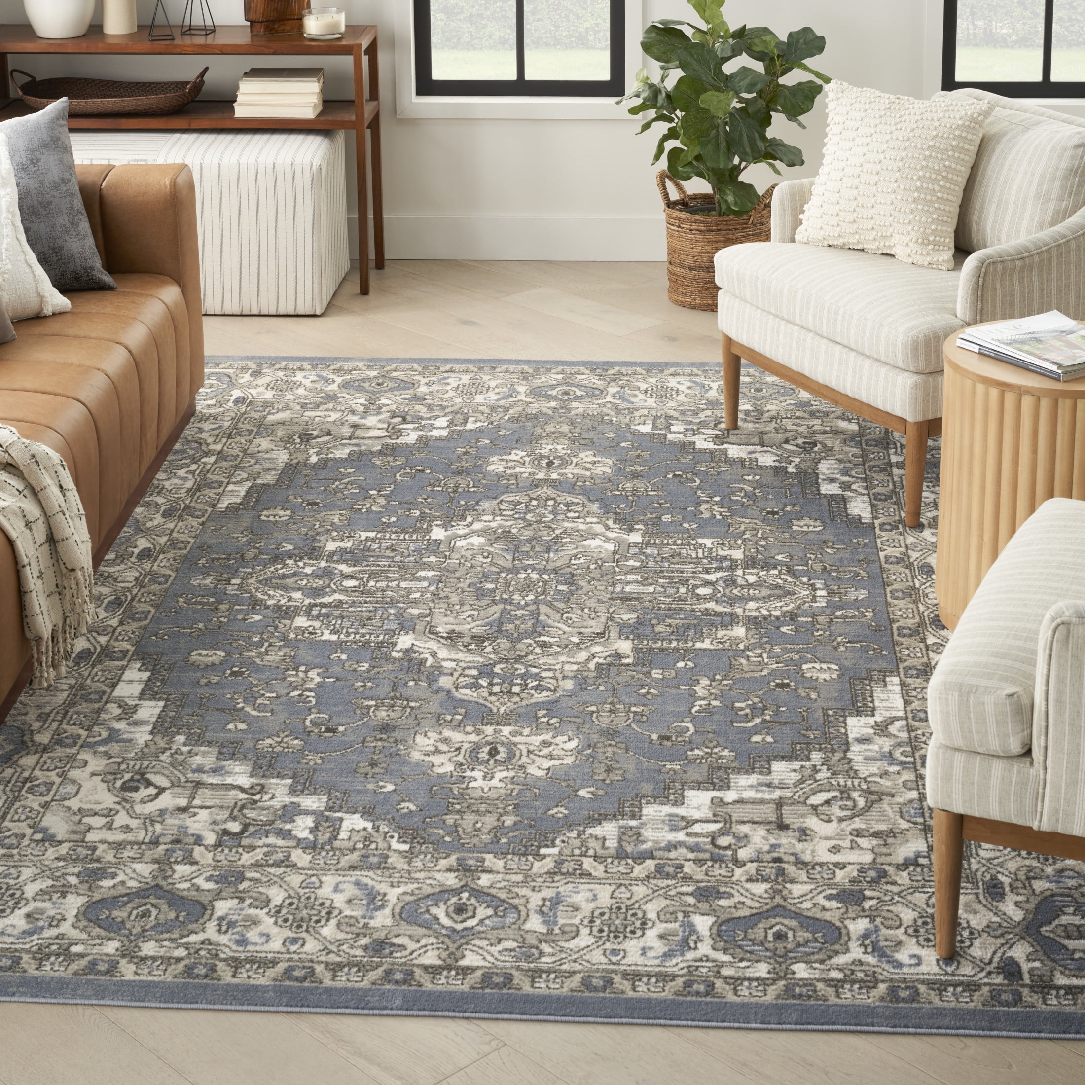 Nourison Concerto 8'10" x 11'10" Blue Vintage Indoor Rug
