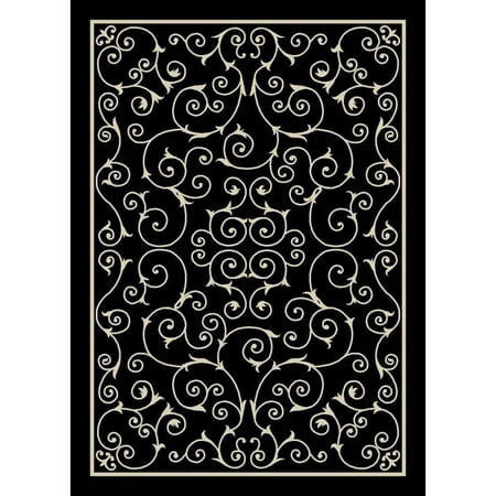 Nourison Home & Garden Indoor/Outdoor Black 10' x 13' Area Rug, (10x13)