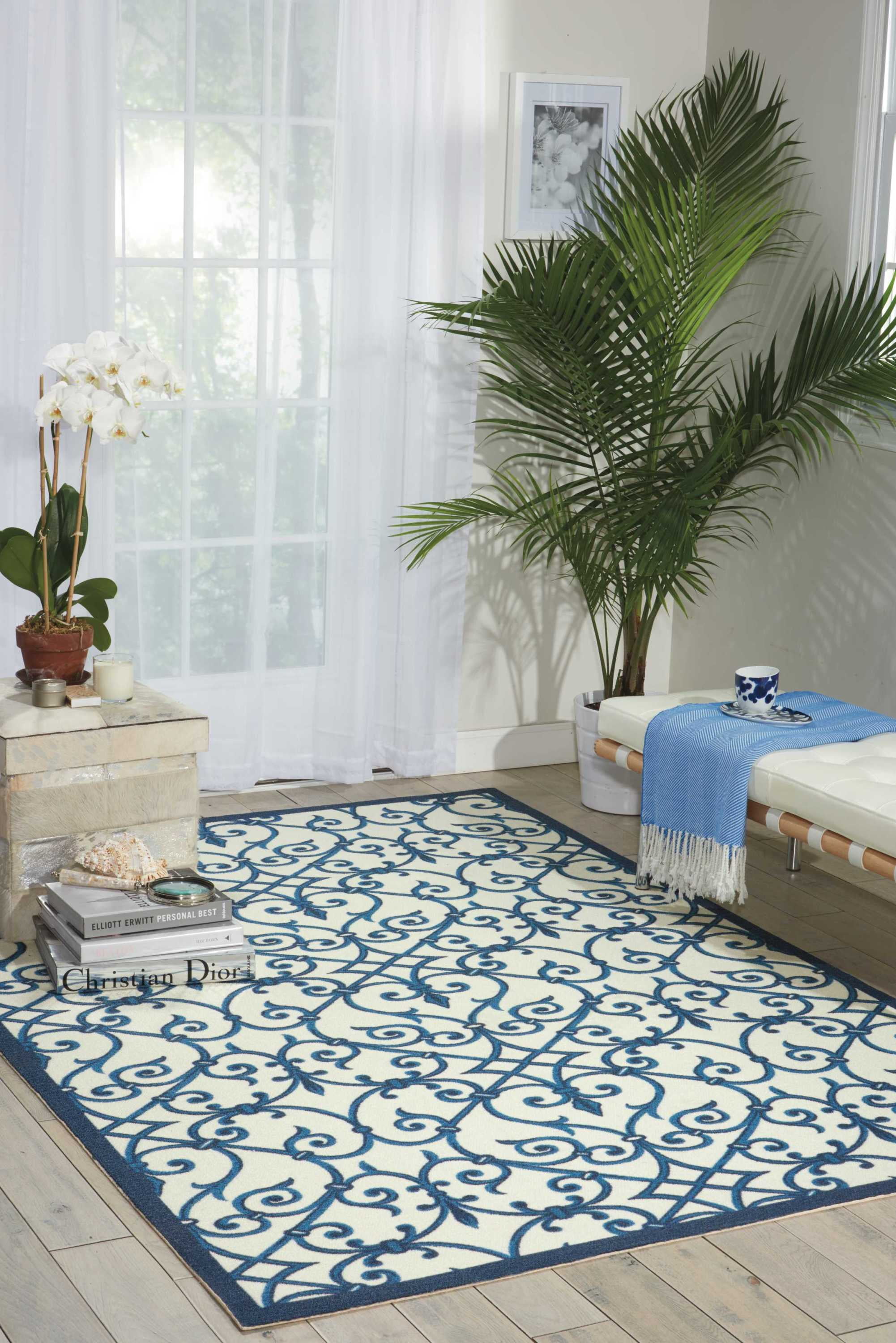 Nourison Home & Garden Indoor/Outdoor Blue 4'4