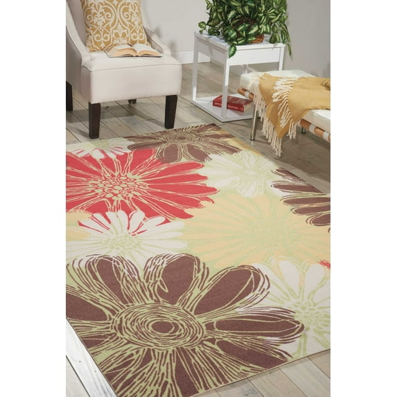 Nourison Home & Garden Indoor/Outdoor Green 7'9" x 10'10" Area Rug, (8x11)