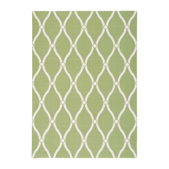 Nourison Home & Garden Indoor/Outdoor Green 7'9" x 10'10" Area Rug, (8x11)