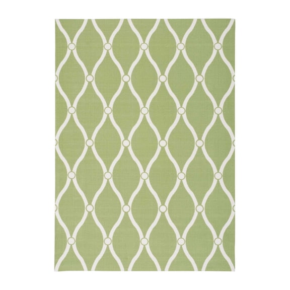 Nourison Home & Garden Indoor/Outdoor Green 7'9" x 10'10" Area Rug, (8x11)
