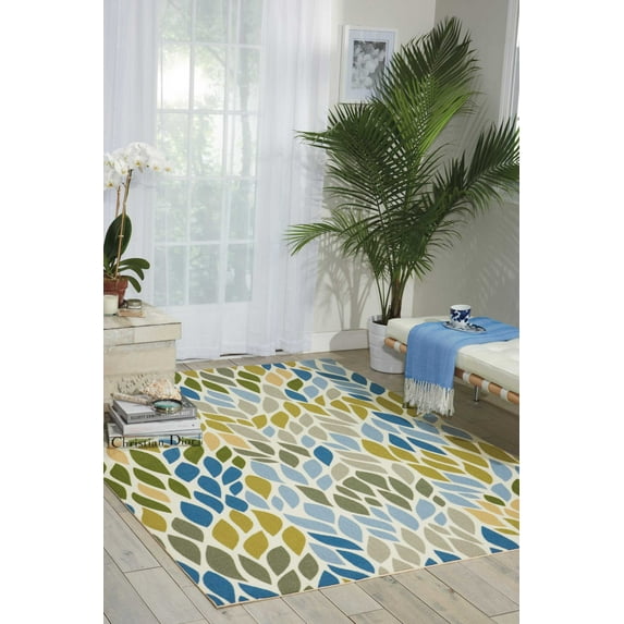 Nourison Home & Garden Indoor/Outdoor Multicolor 10' x 13' Area Rug, (10x13)