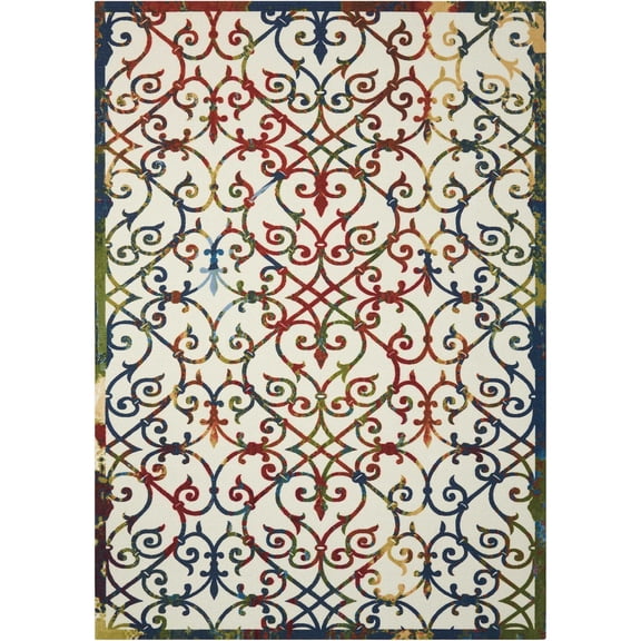 Nourison Home & Garden Multicolor Indoor/Outdoor Area Rug RS093 10' x 13'