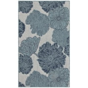 Nourison Garden Oasis 2 x 4 Blue Tropical Rug
