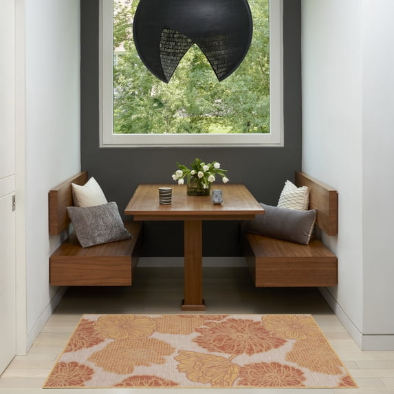 Nourison Garden Oasis 2' x 4' Coral Tropical Rug