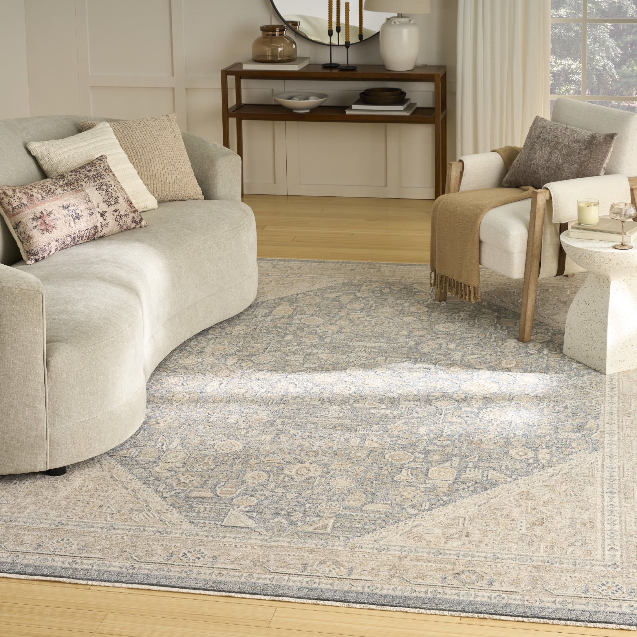 Nourison Harbor 7'10" x 10' Ivory Blue Vintage Indoor Rug