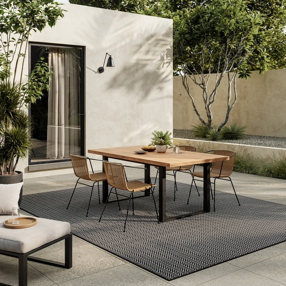 Nourison Horizon Indoor/Outdoor 10' x 14' Black Modern Rug