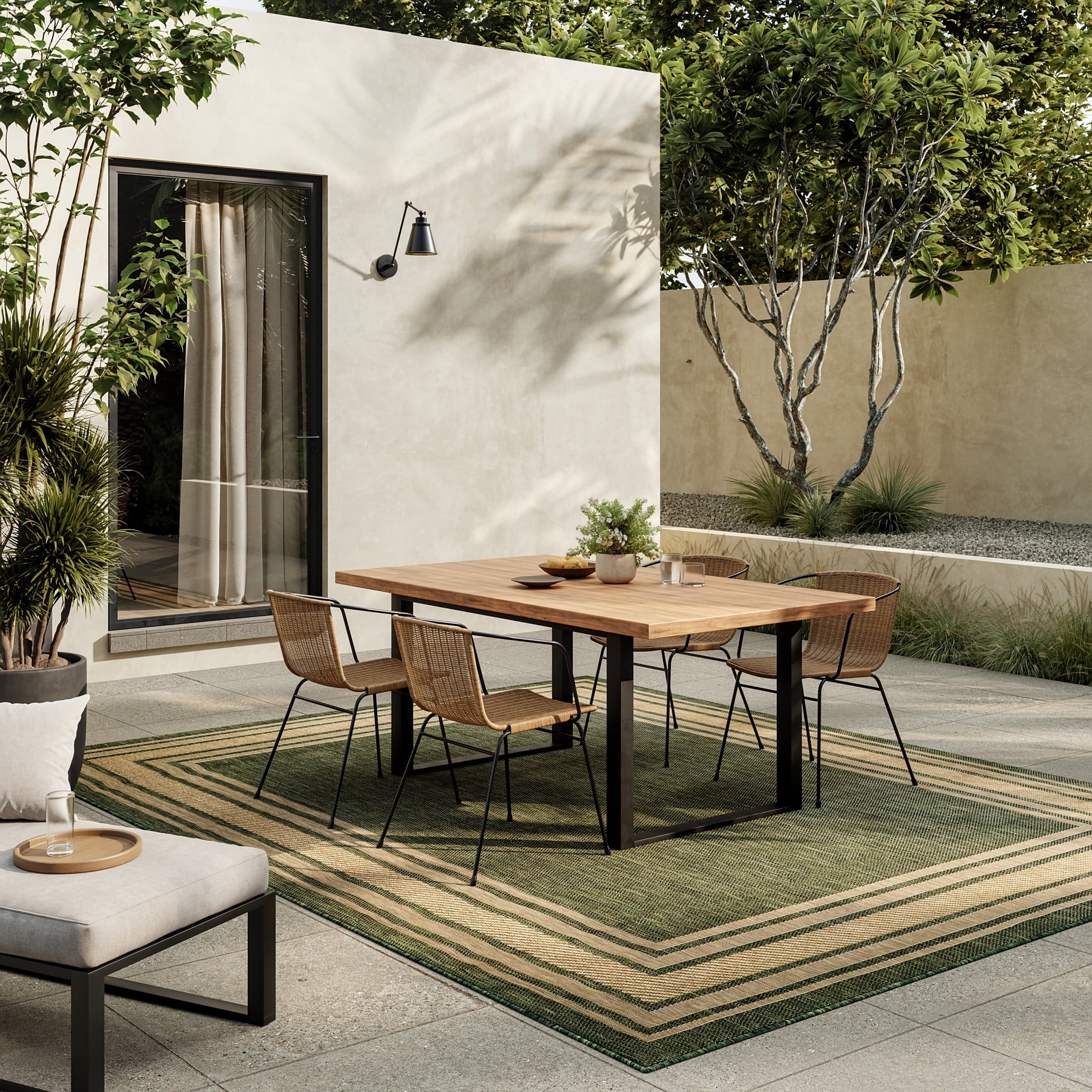 Nourison Horizon Indoor/Outdoor 10' x 14' Green Modern Rug