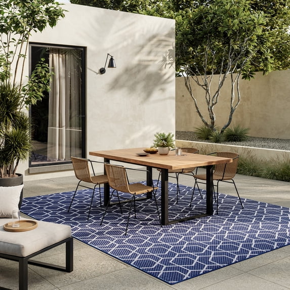 Nourison Horizon Indoor/Outdoor 10' x 14' Navy Modern Rug