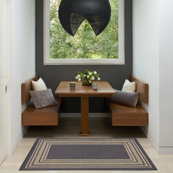 Nourison Horizon Indoor/Outdoor 3' x 5' Charcoal Modern Rug