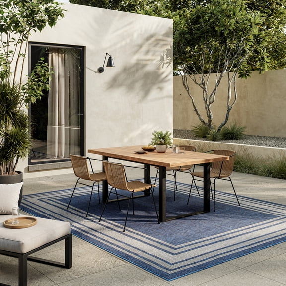 Nourison Horizon Indoor/Outdoor 8' x 10' Denim Modern Rug