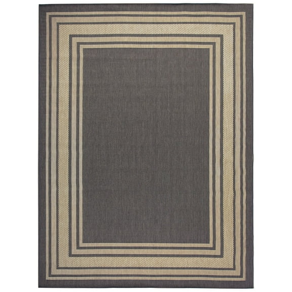 Nourison Horizon Indoor/Outdoor 9' x 12' Charcoal Modern Rug