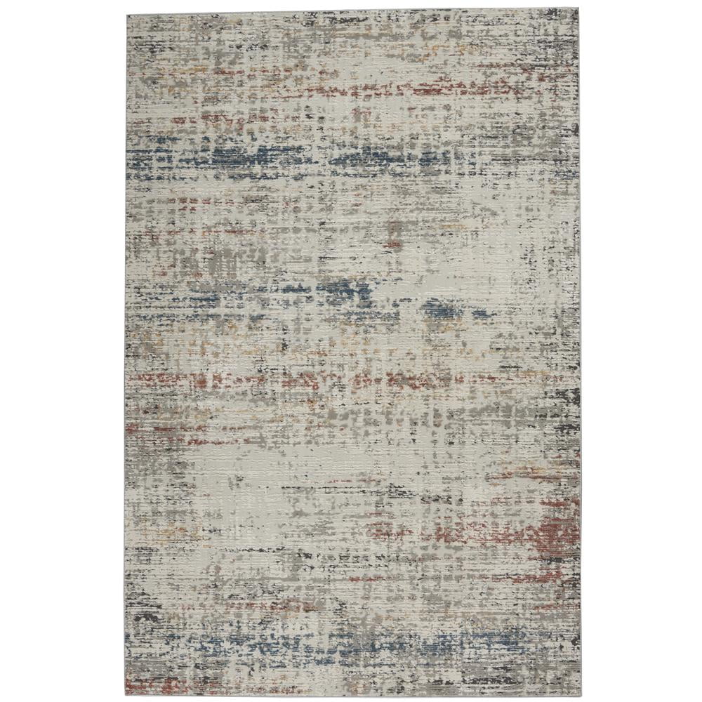 Rustic Textures Modern Abstract Gray 4' x 6' Synthetic Area Rug