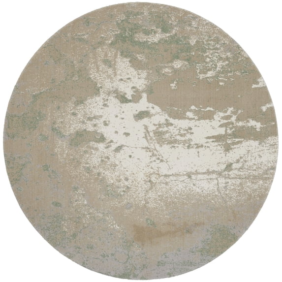 Nourison Twilight 8' x round Ivory Green Modern Indoor Rug