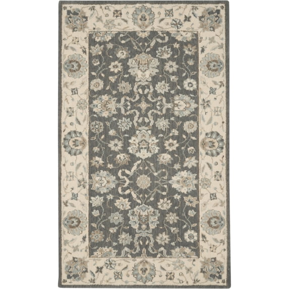 Nourison Living Treasures 2'6" x 4'3" Grey/Ivory Persian Indoor Rug