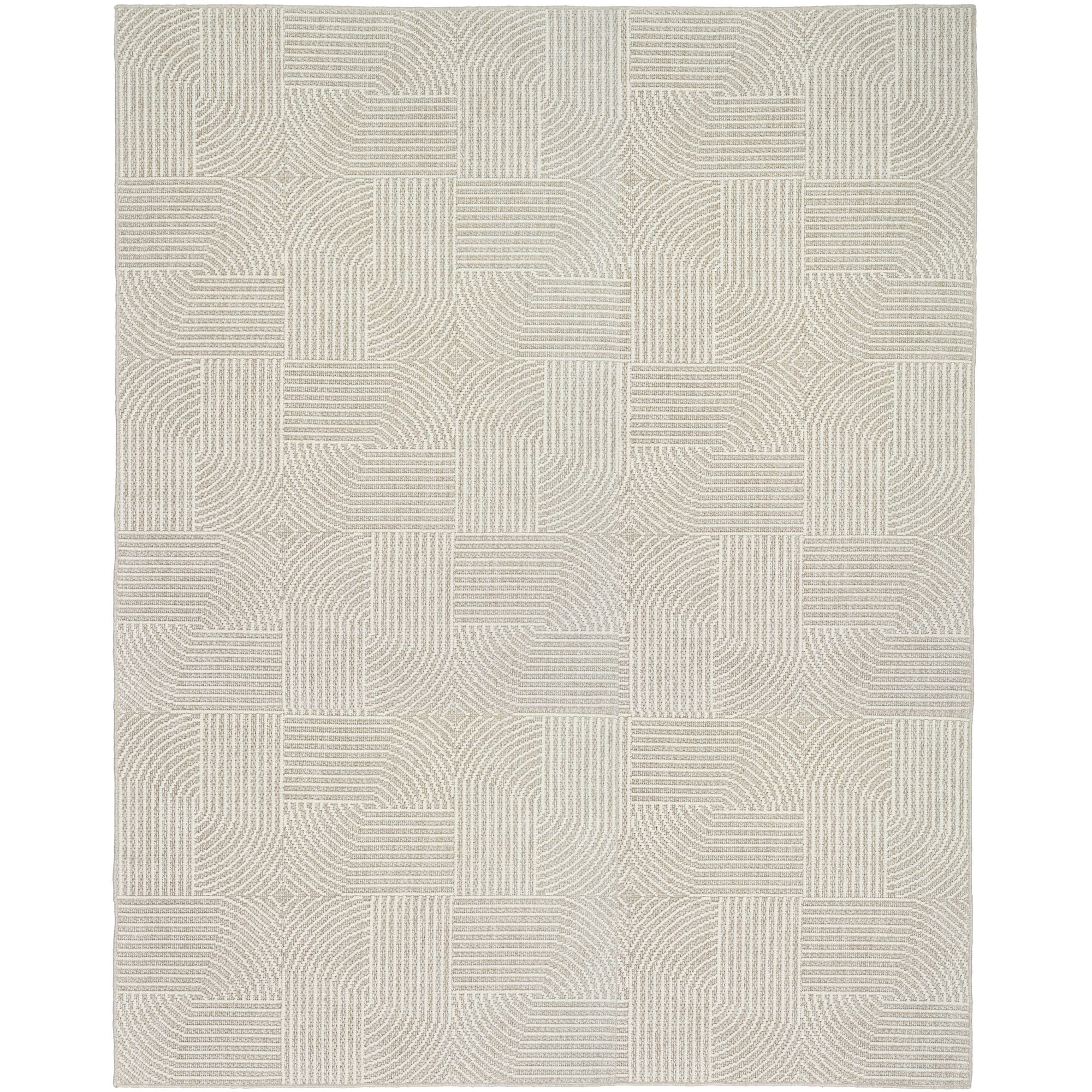 Nourison Textured Home 7'10" x 9'10" Beige Ivory Modern Indoor Area Rug