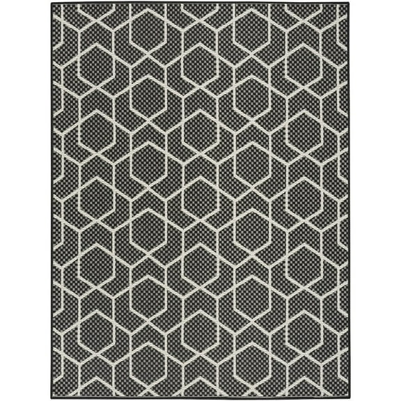 Nourison Horizon 4' x 6' Black Fabric Area Rug