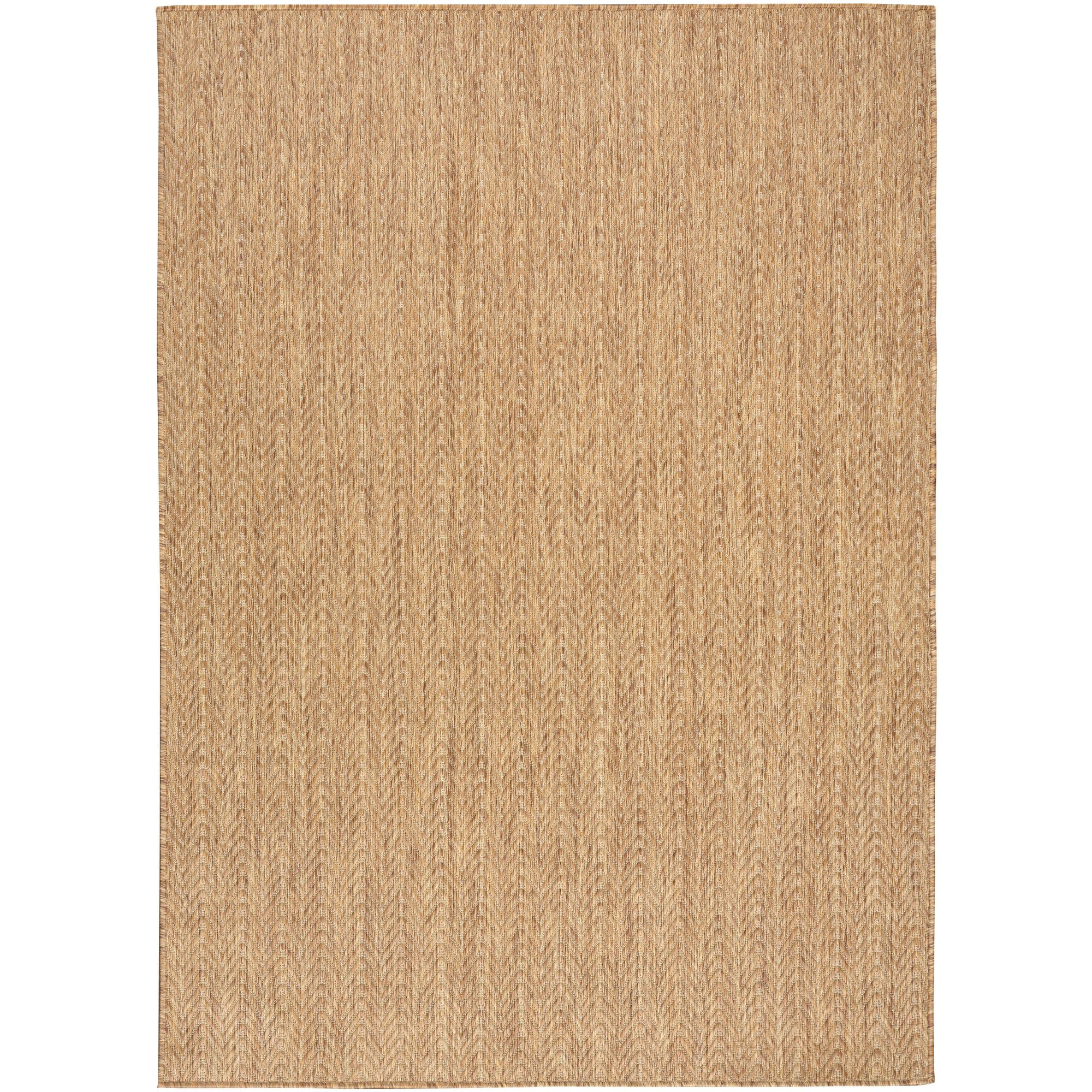 Natural Geometric Flat Woven Synthetic 5' x 7' Area Rug