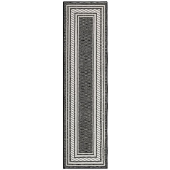 Nourison Horizon 6' Runner Black Fabric Area Rug