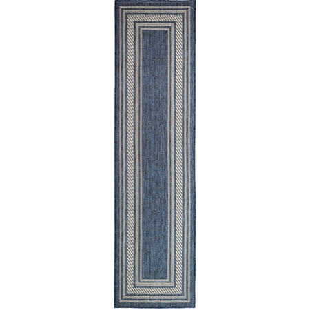 Nourison Horizon Indoor/Outdoor 2' x 6' Denim Modern Rug