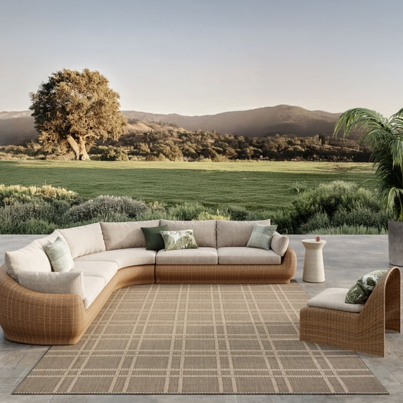 Nourison Horizon Indoor/Outdoor 10' x 14' Charcoal Modern Rug