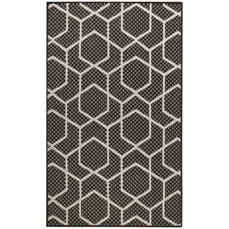 Nourison Horizon Indoor/Outdoor 2' x 3' Black Modern Rug