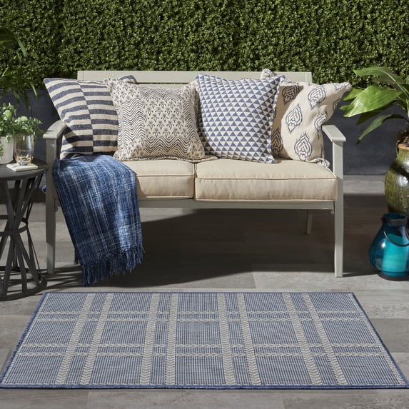 Nourison Horizon Indoor/Outdoor 3' x 5' Navy Modern Rug