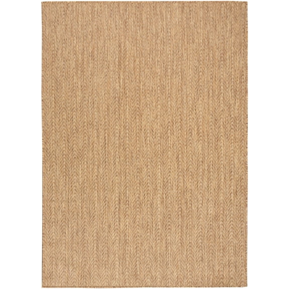 Nourison Horizon Indoor/Outdoor 6' x 9' Natural Modern Chevron Flatweave Rug