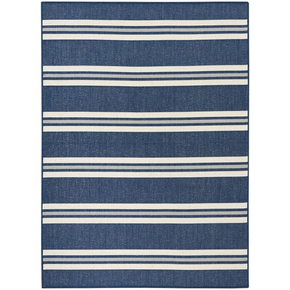 Nourison Horizon Indoor/Outdoor 6' x 9' Navy Modern Rug