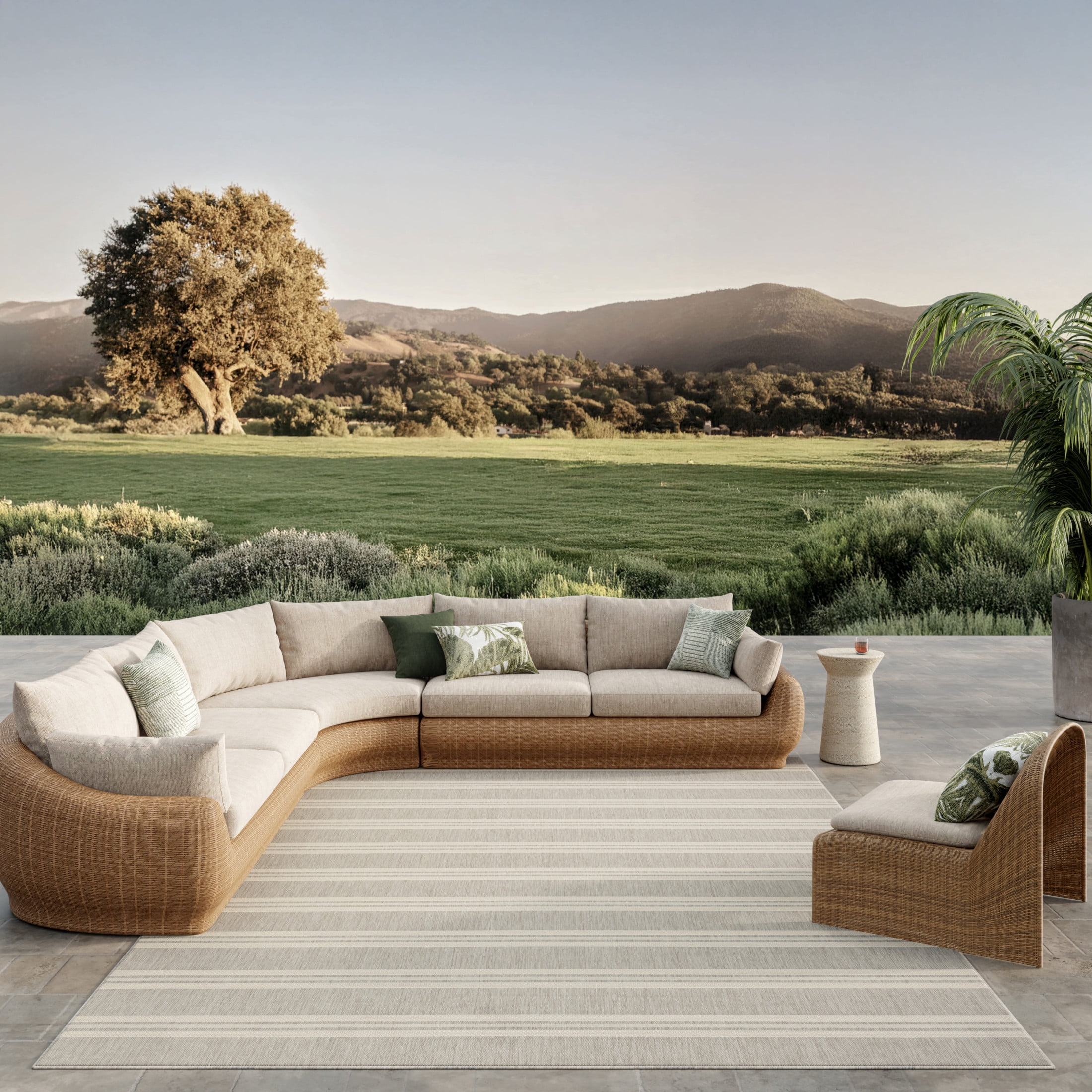 Nourison Horizon Indoor/Outdoor 8' x 10' Grey Modern Rug