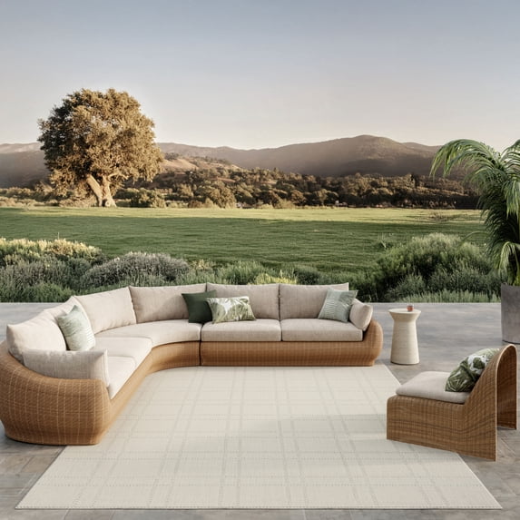 Nourison Horizon Indoor/Outdoor 9' x 12' Grey Modern Rug