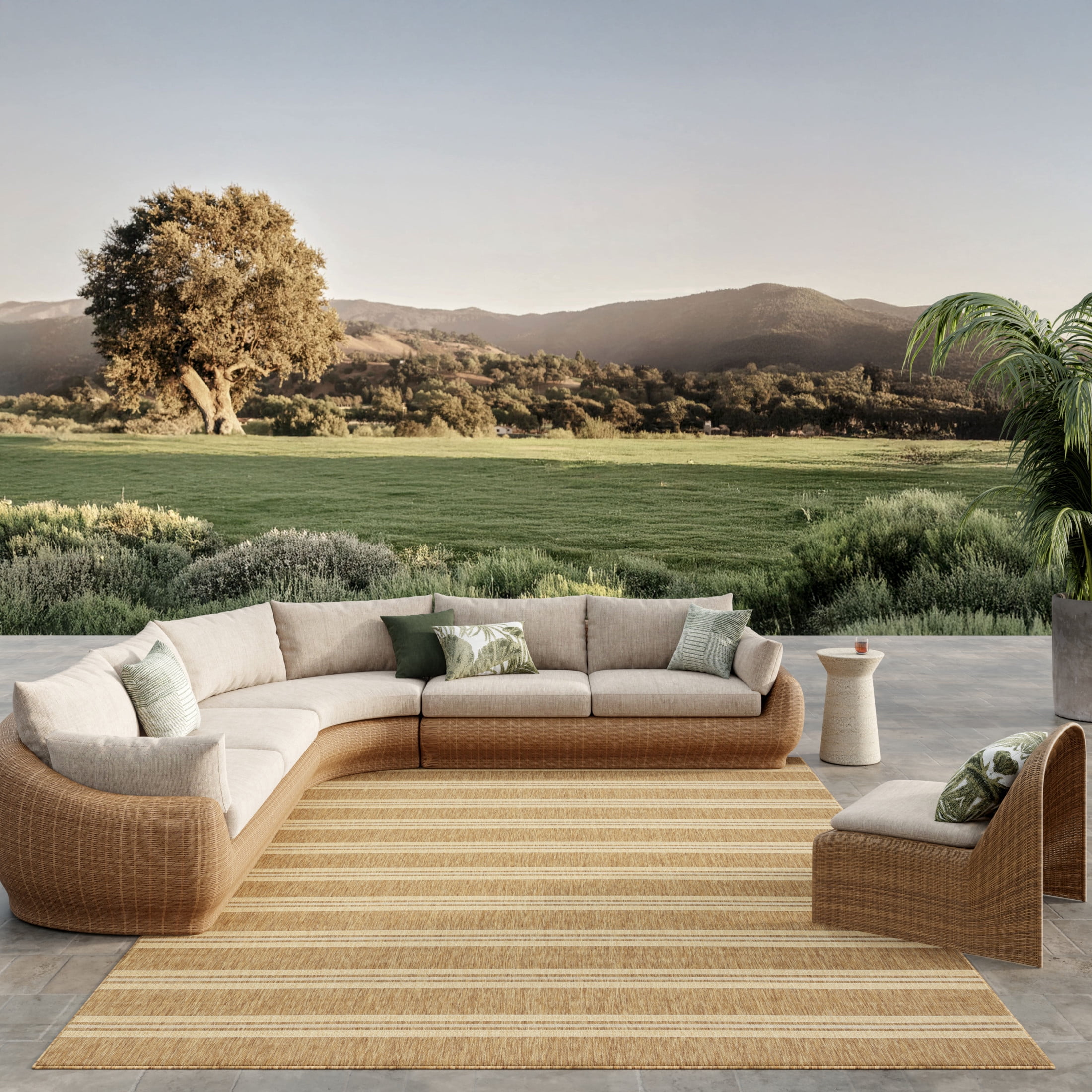 Nourison Horizon Indoor/Outdoor 9' x 12' Natural Modern Rug