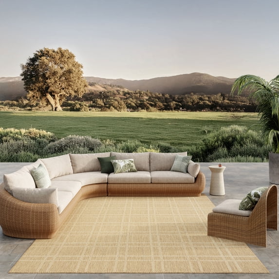Nourison Horizon Indoor/Outdoor 9' x 12' Natural Modern Rug