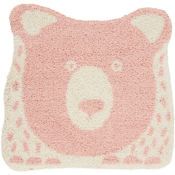 Nourison Hudson Childrens Bear Pink 4' x FREEFORM Area Rug, (4' Freeform)