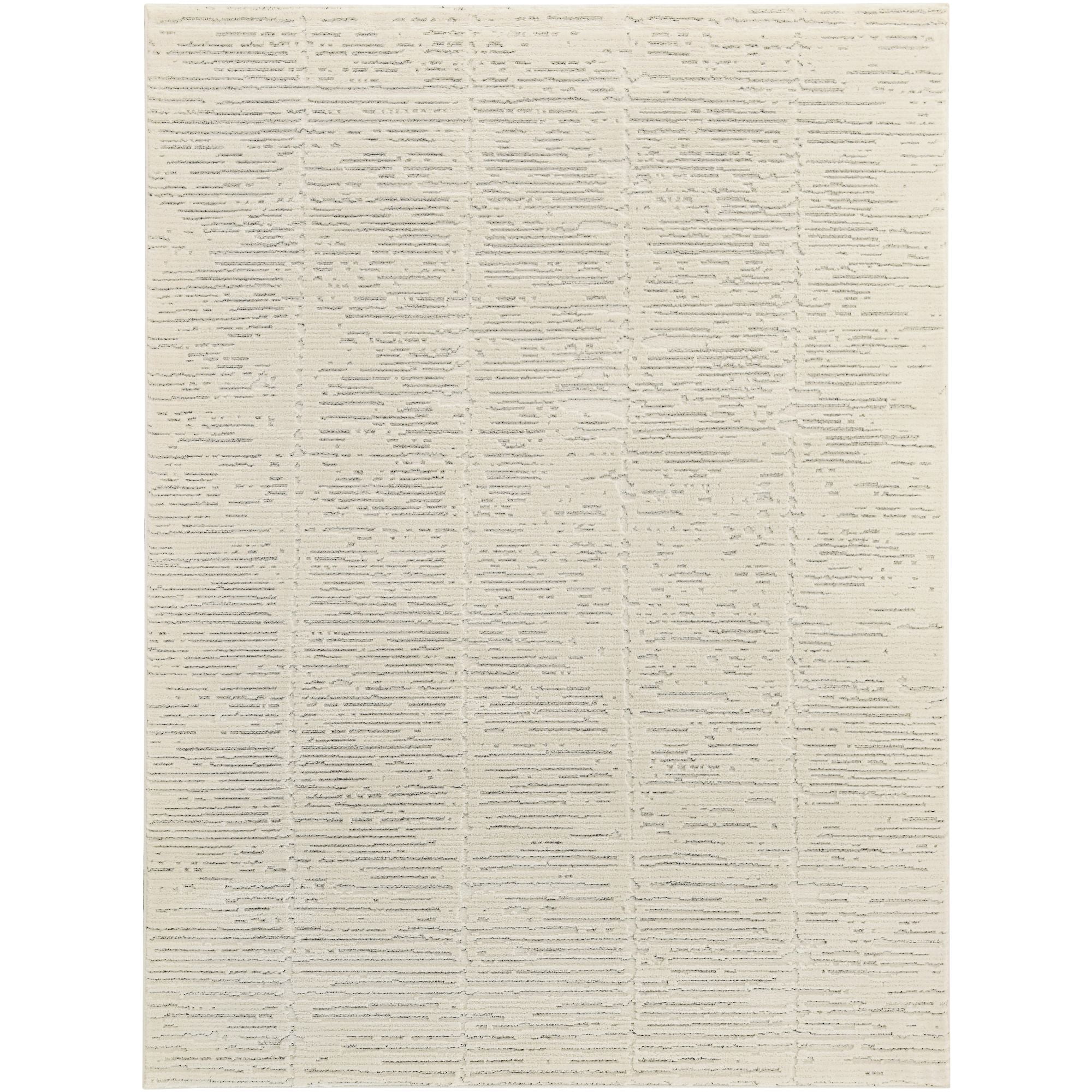 Nourison Hues Ribbed Indoor Area Rug Ivory Grey 3'11" x 5'11"