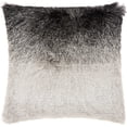 thumbnail image 1 of Nourison Illusion Shag Decorative Throw Pillow, 20" x 20", Black/Silver, 1 of 2