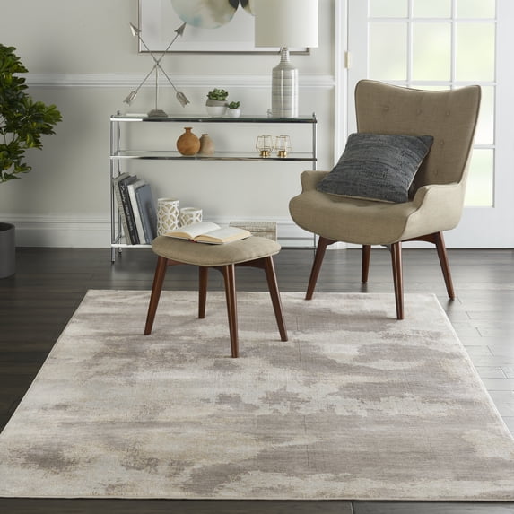 Nourison Imprints Abstract Grey 5'3" x 7'3" Area Rug, (5x7)